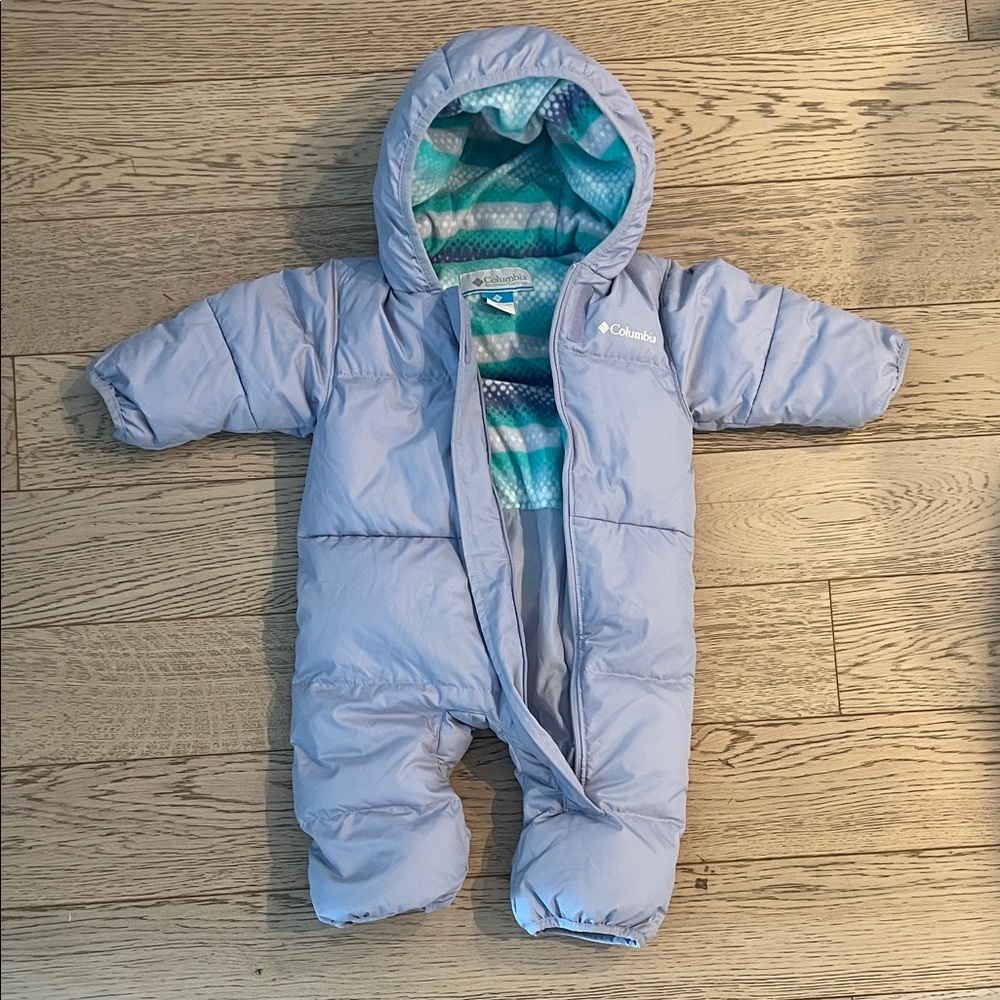 Columbia Infant Snowsuit in Lavender and Teal